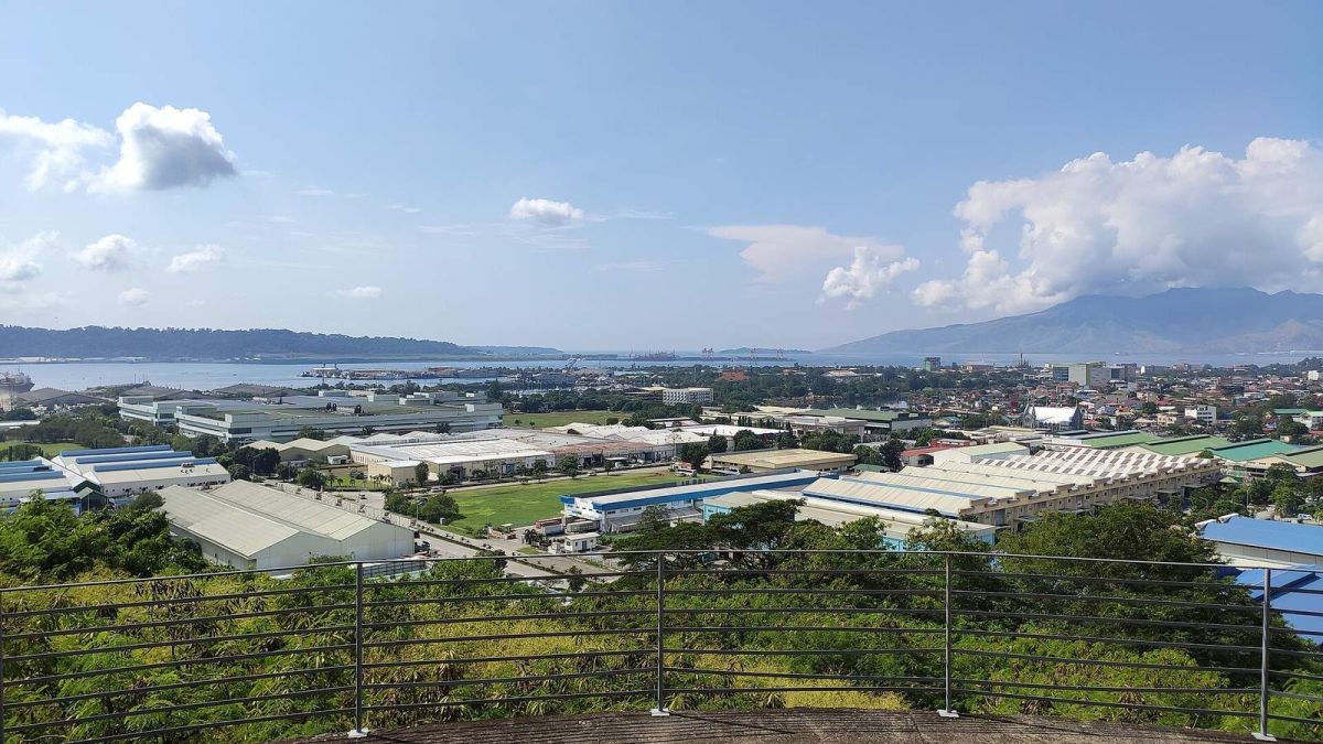 View over the Subic Bay Freeport Zone industrial area and bay in Zambales